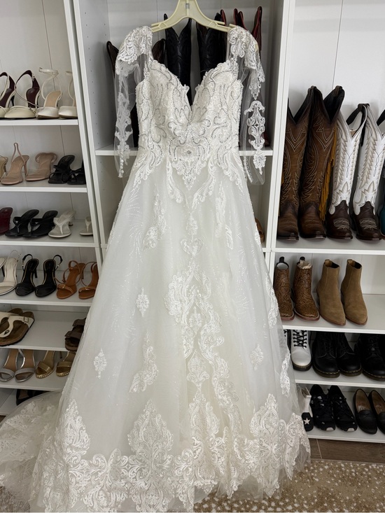 Cristiano lucci Dresses & Skirts - Elegant White Lace A-Line Wedding Dress with Illusion Sleeves